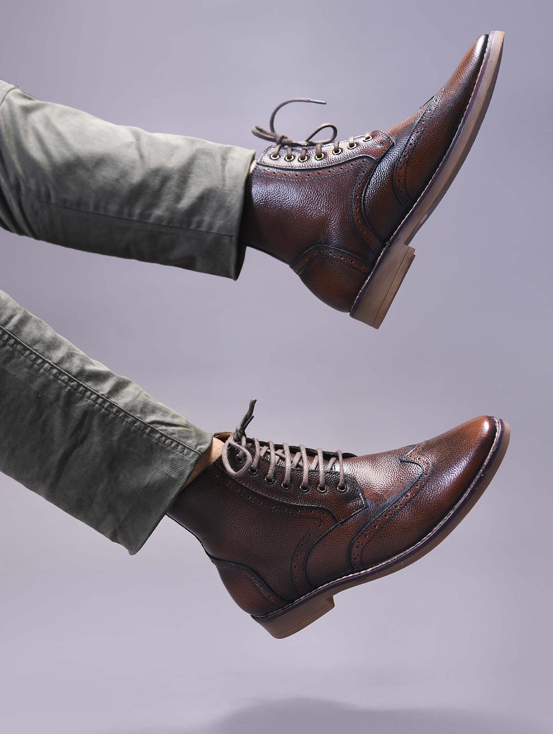 men brown lace up boot - 21986877 - Standard Image - 2