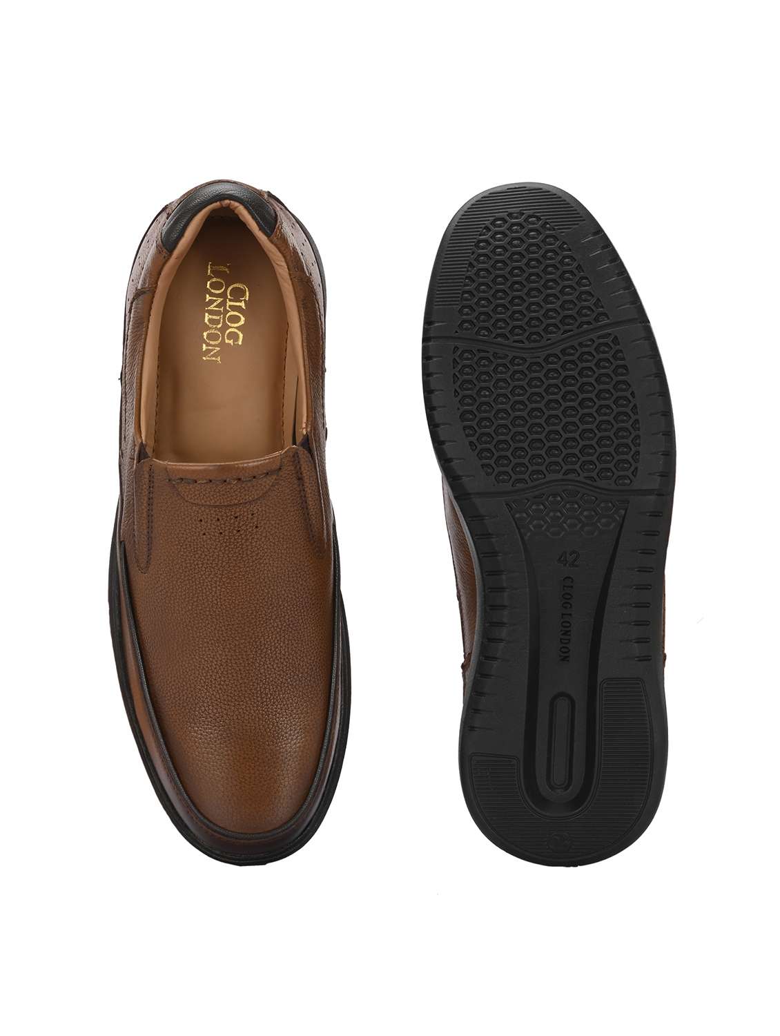 men brown slip on formal shoes - 21986883 -  Standard Image - 7
