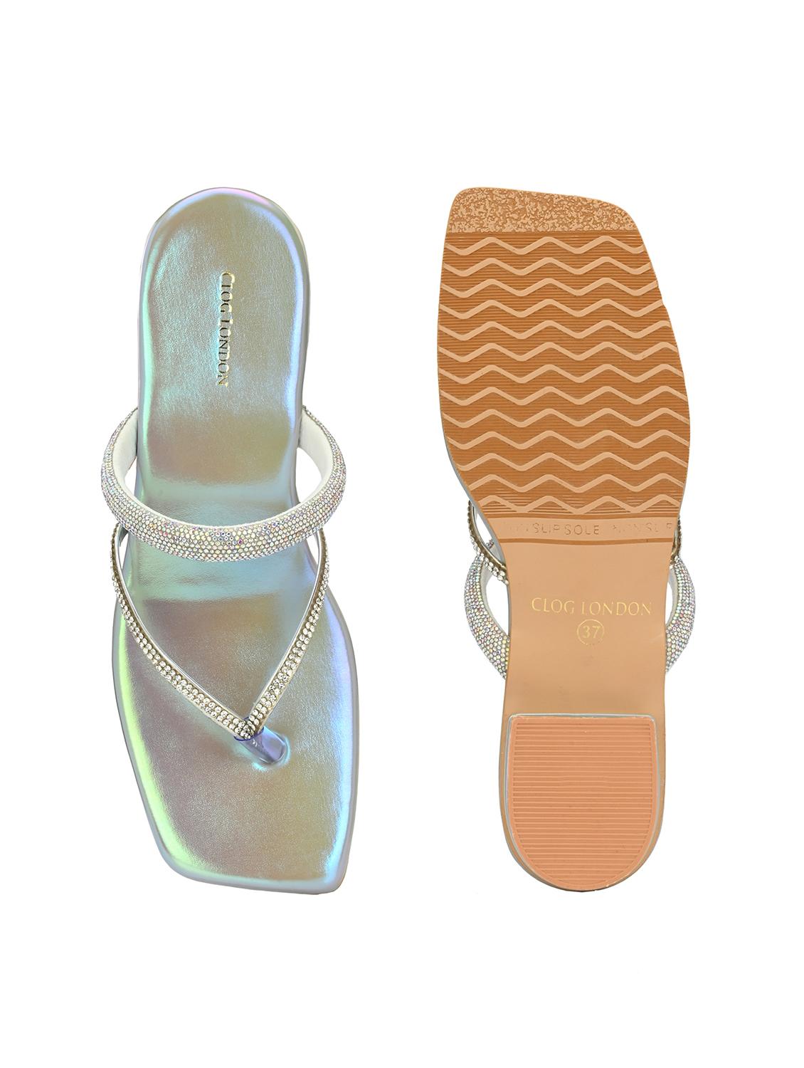 women embellished slip on block heel sandal - 21986891 - Standard Image - 7