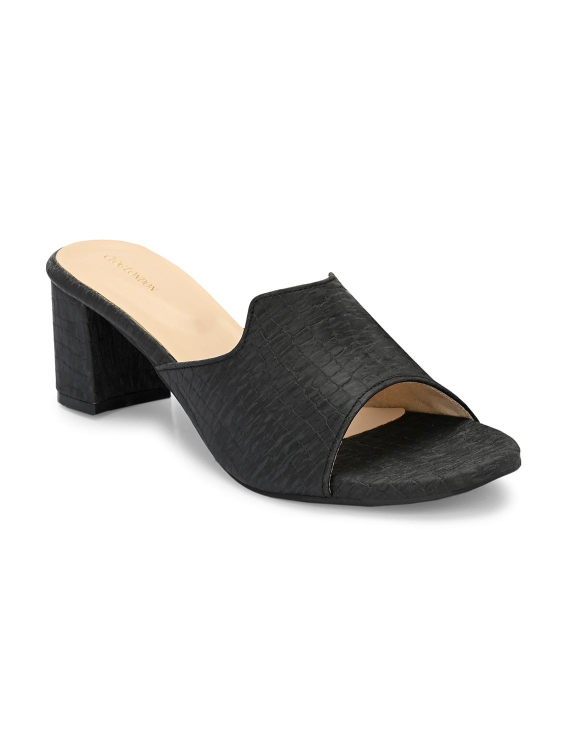 women black slip on block heels - 21986895 - Standard Image - 2