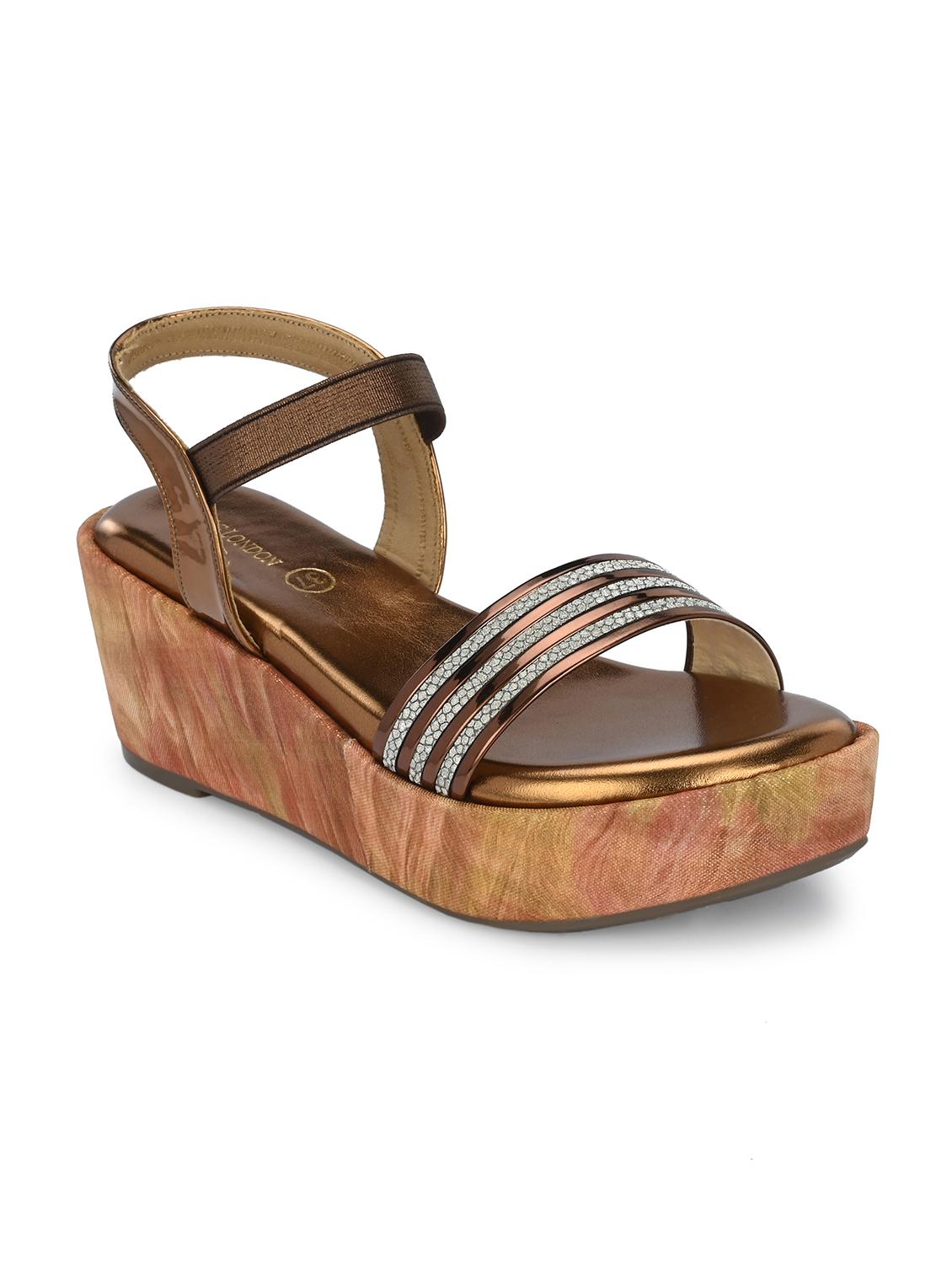 women copper back strap platform wedge - 21986897 - Standard Image - 2