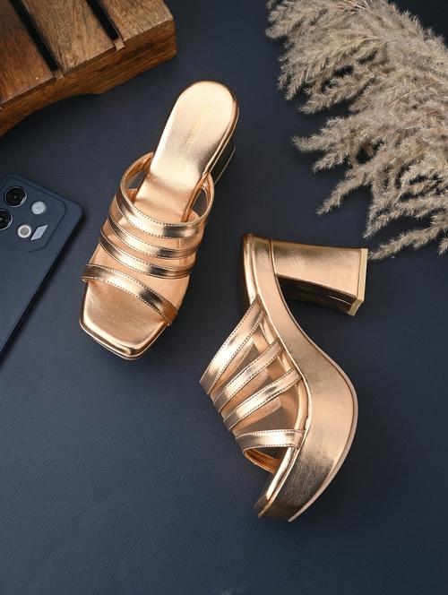 women copper slip on block heels - 21986901 - Standard Image - 0