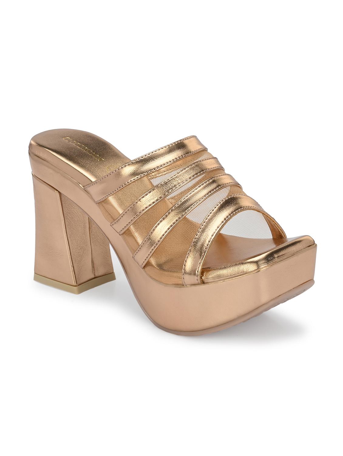 women copper slip on block heels - 21986901 - Standard Image - 2