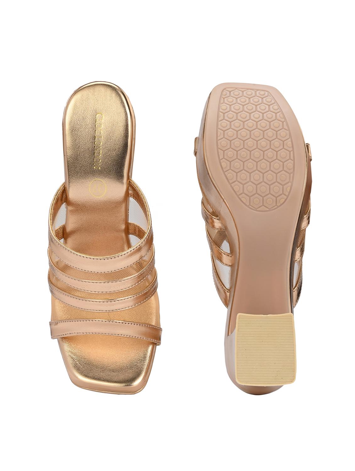 women copper slip on block heels - 21986901 - Standard Image - 7