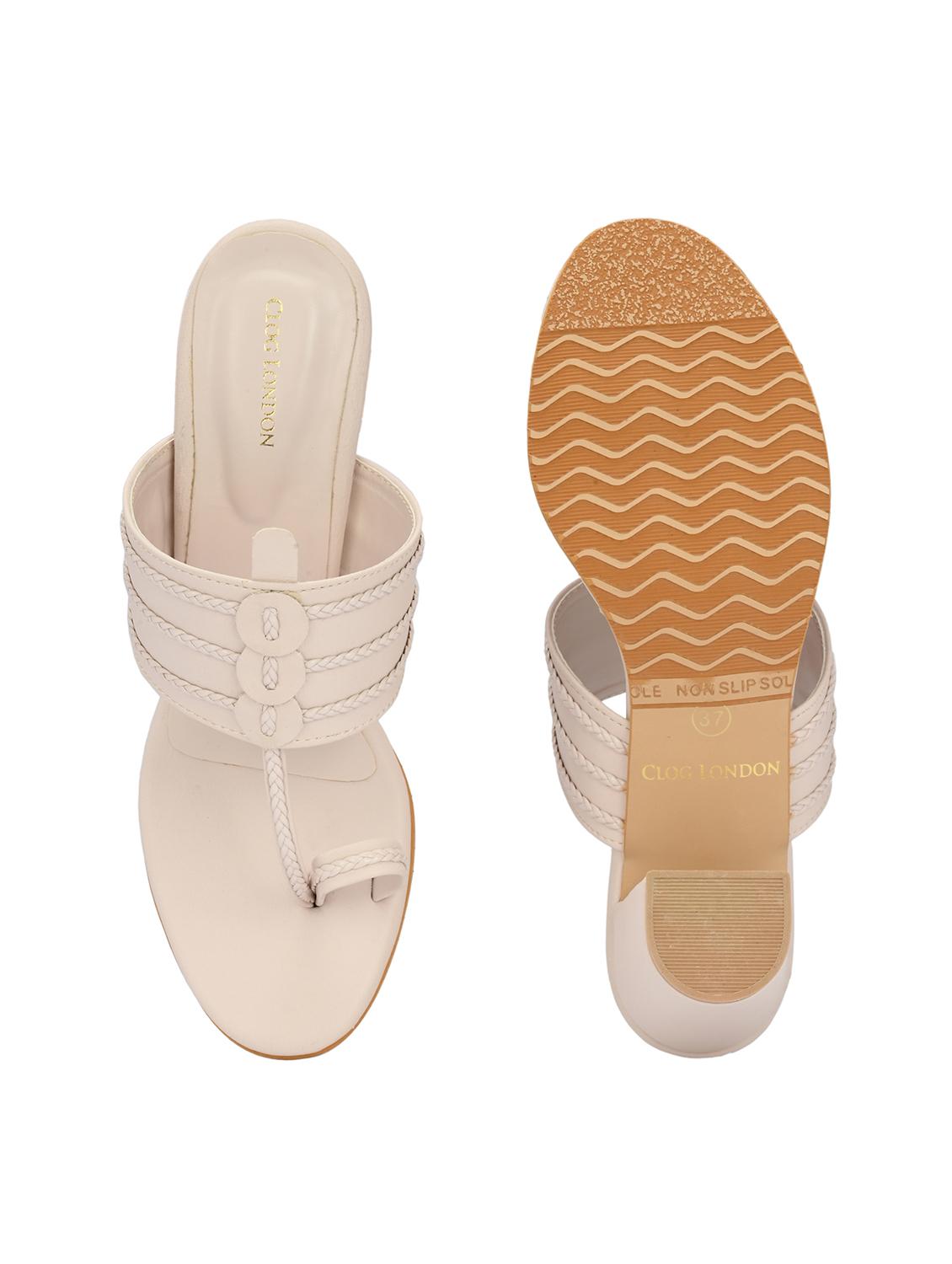 women off white one toe block heel sandal - 21986904 - Standard Image - 7