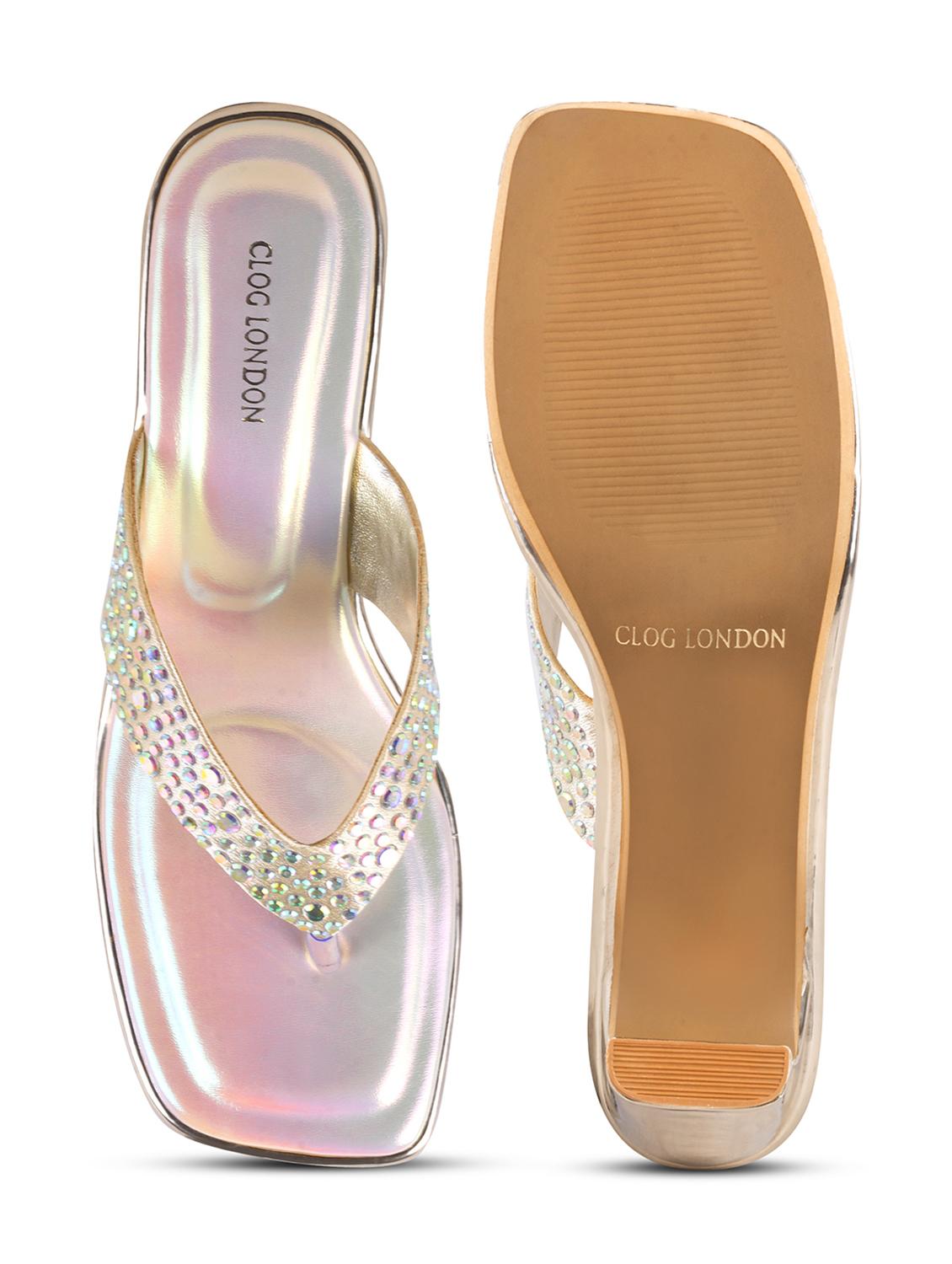 women embellished cream slip on sandal - 21986906 - Standard Image - 7