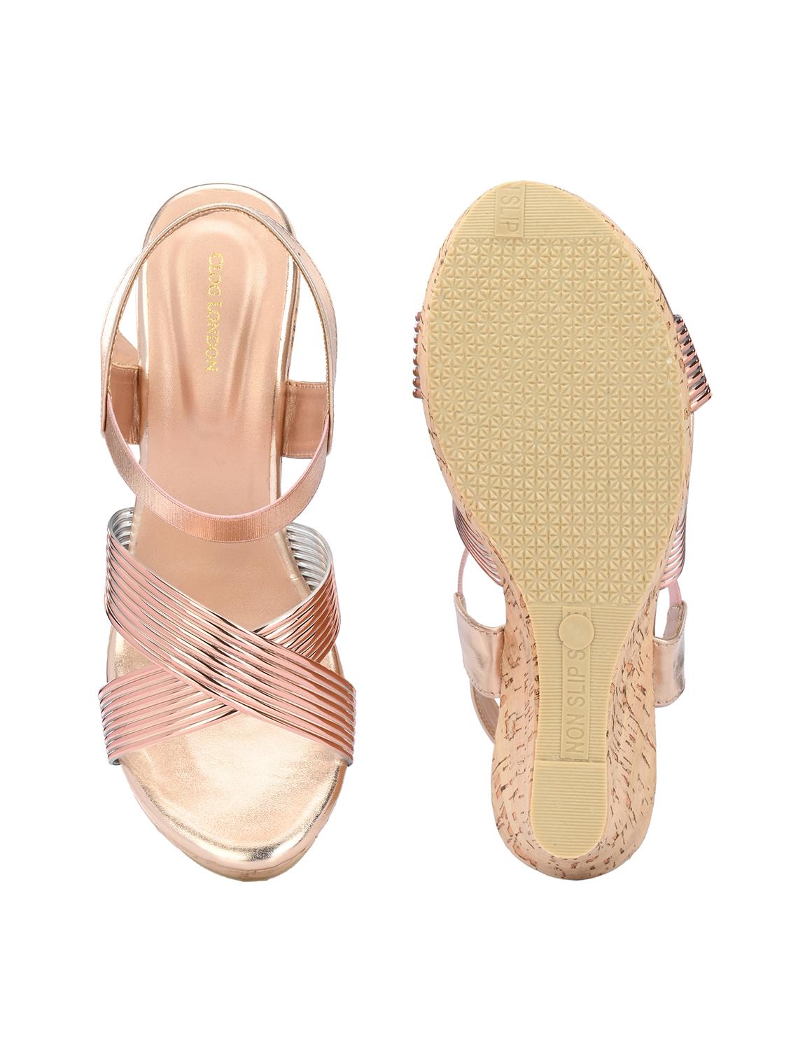 women pink back strap platform wedge - 21986911 - Standard Image - 7