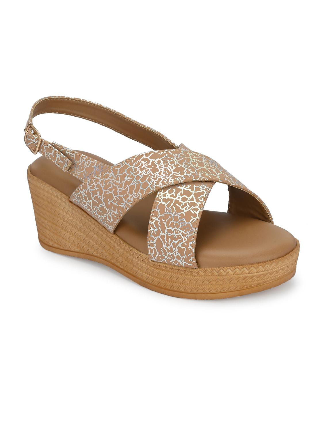 women beige back strap wedge - 21986912 - Standard Image - 2
