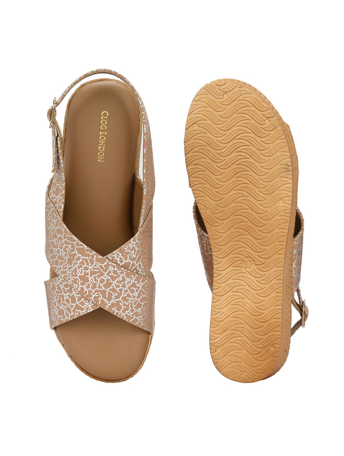 women beige back strap wedge - 21986912 - Standard Image - 7