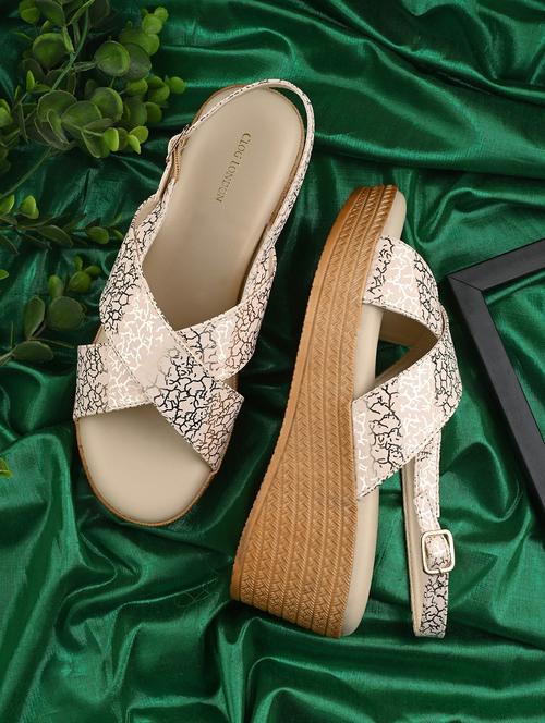 women cream bak strap wedge - 21986913 -  Standard Image - 0