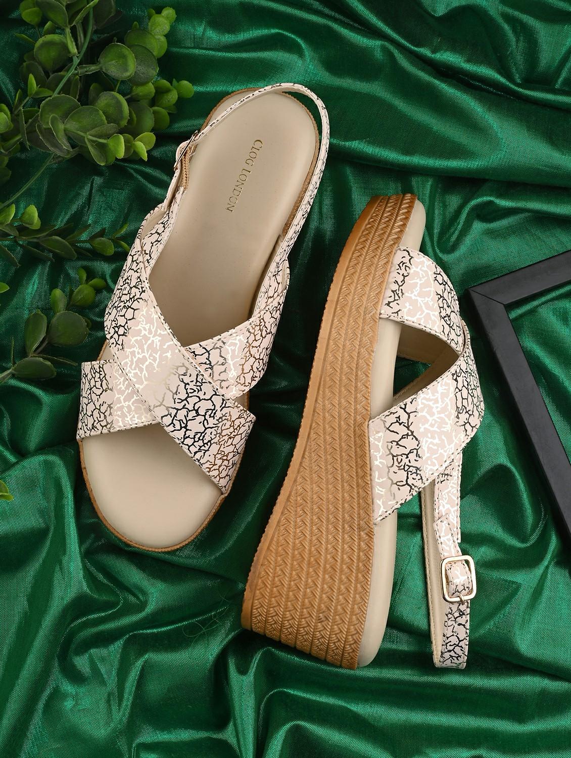 women cream bak strap wedge - 21986913 -  Zoom Image - 0