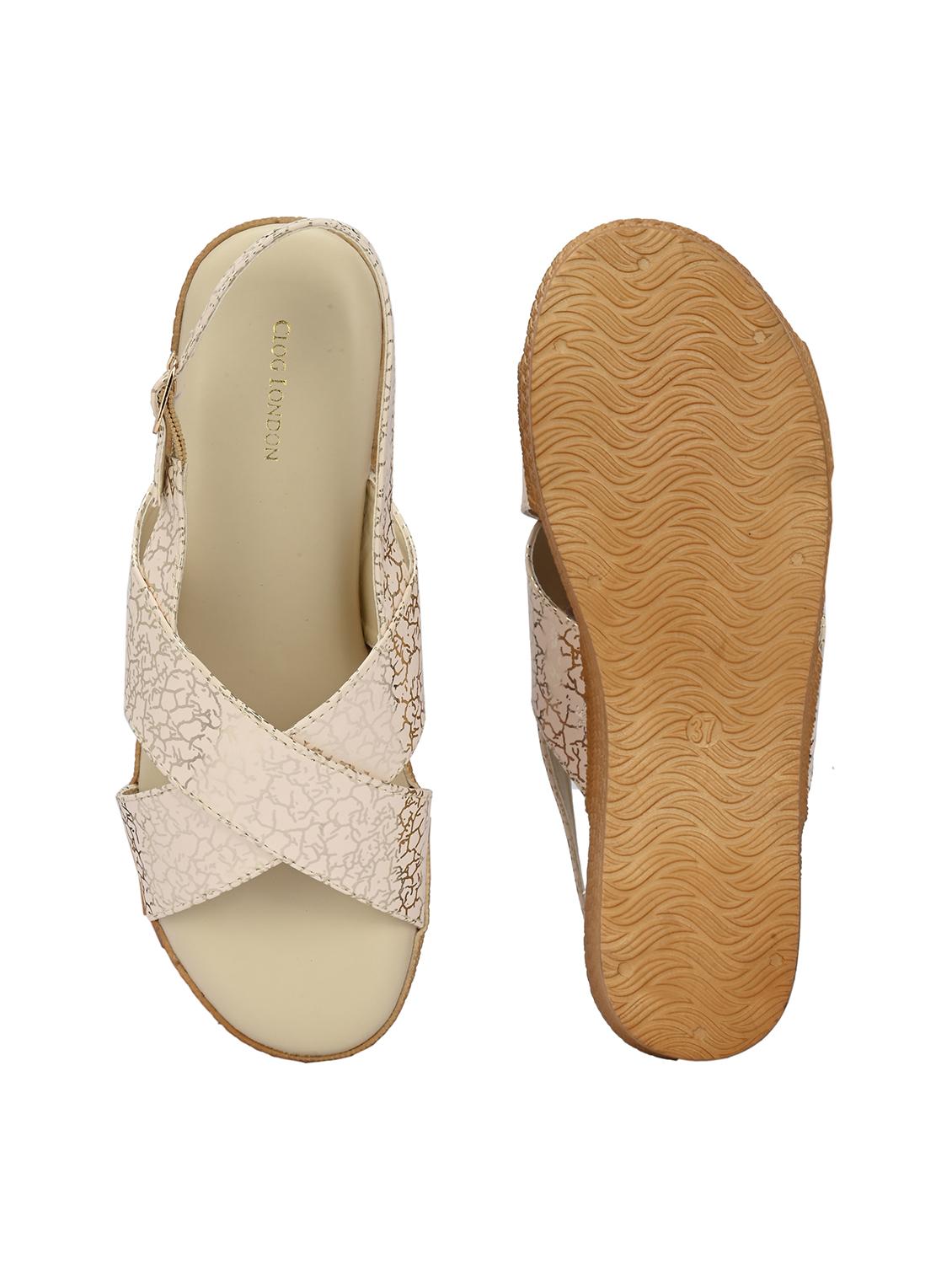 women cream bak strap wedge - 21986913 - Standard Image - 7