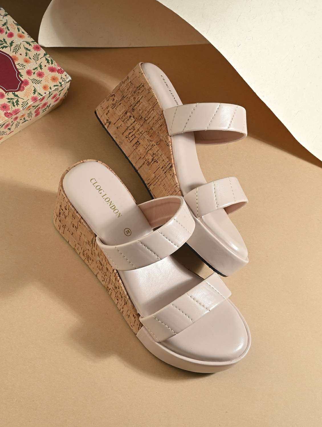 women off white slip on platform wedge - 21986914 -  Zoom Image - 0