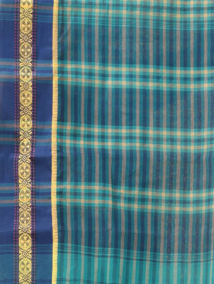 women checkered tant saree - 21986917 -  Standard Image - 2
