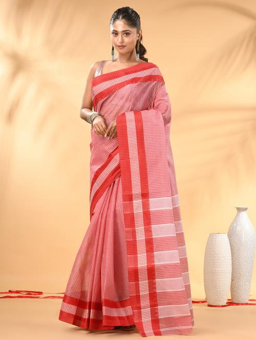 women striped tant saree - 21986924 - Standard Image - 0