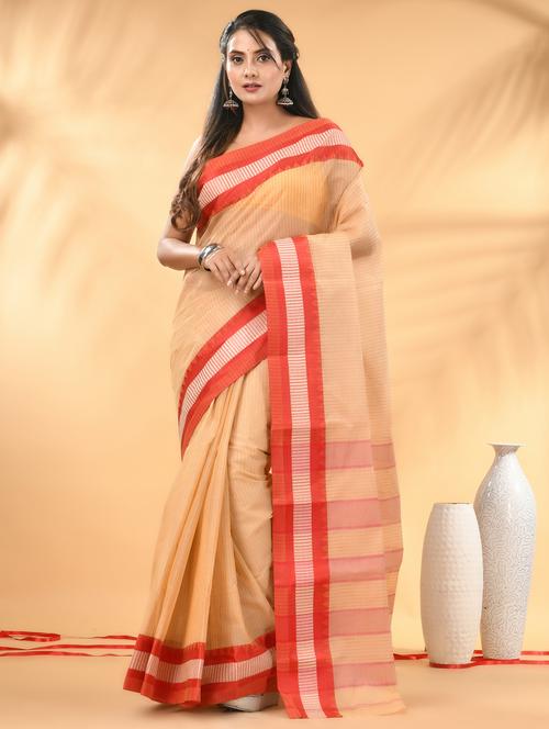 women striped tant saree - 21986925 -  Standard Image - 0