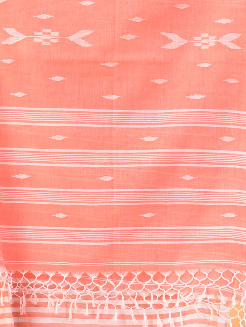 Women Striped Handloom Saree With Blouse - 21986954 -  Standard Image - 2