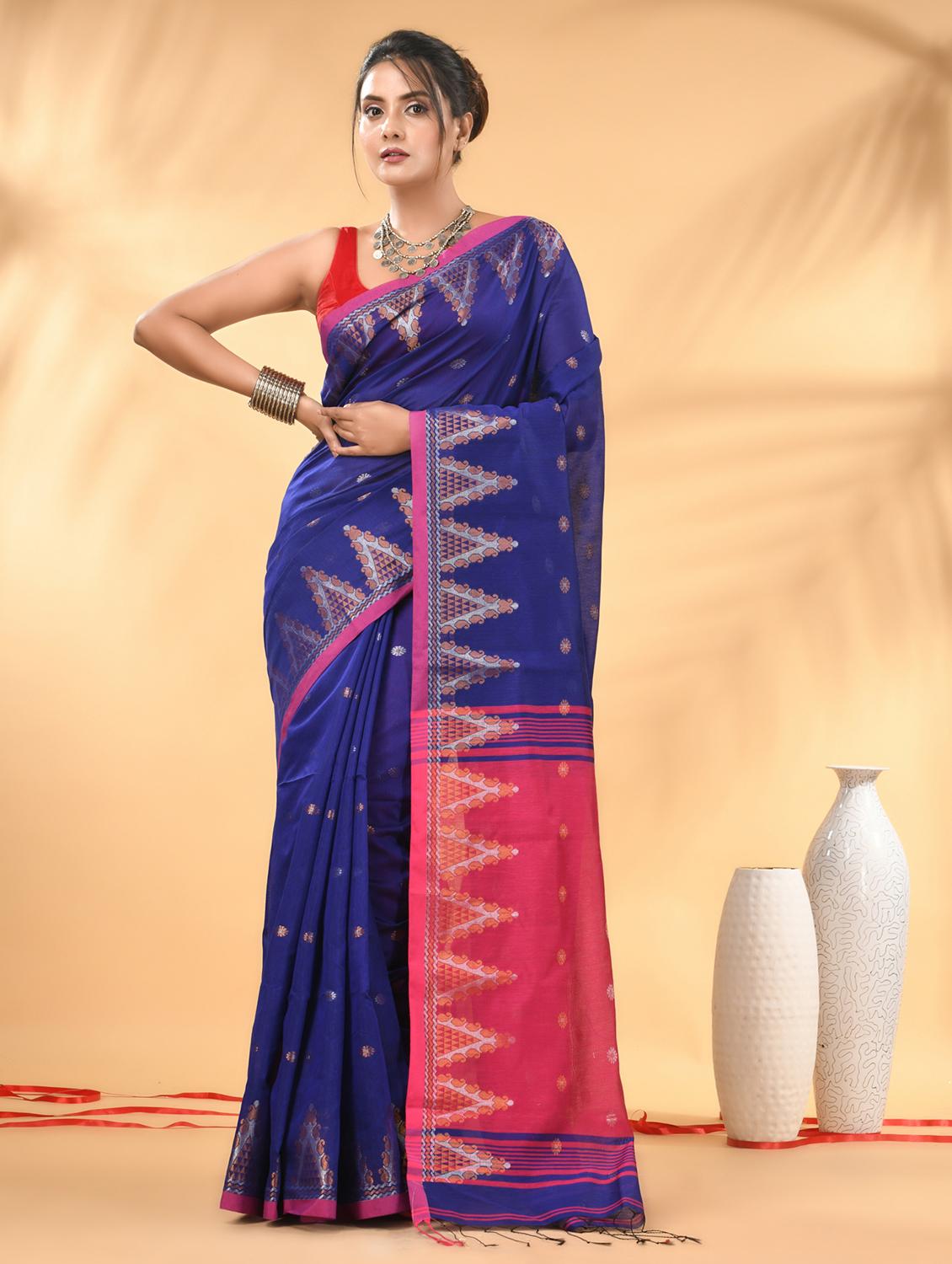 women self design handloom saree with blouse - 21986960 - Zoom Image - 0