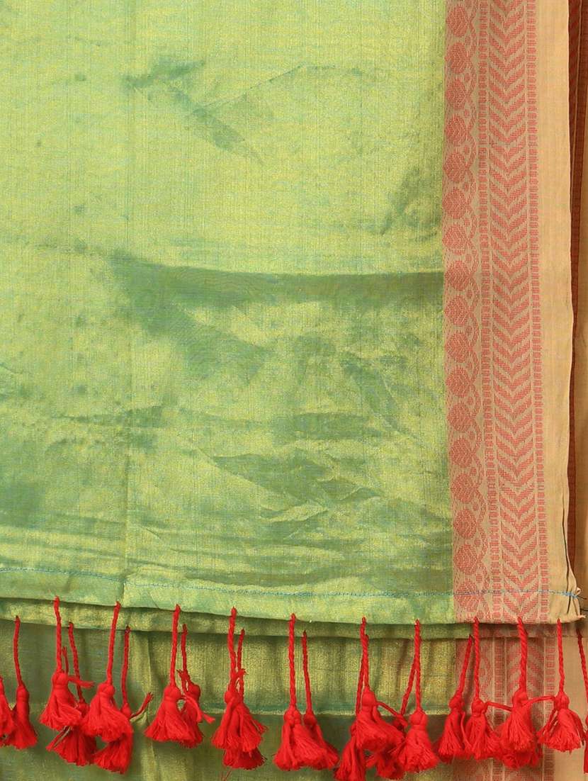 women solid with bordered handloom saree with blouse - 21986977 -  Standard Image - 2