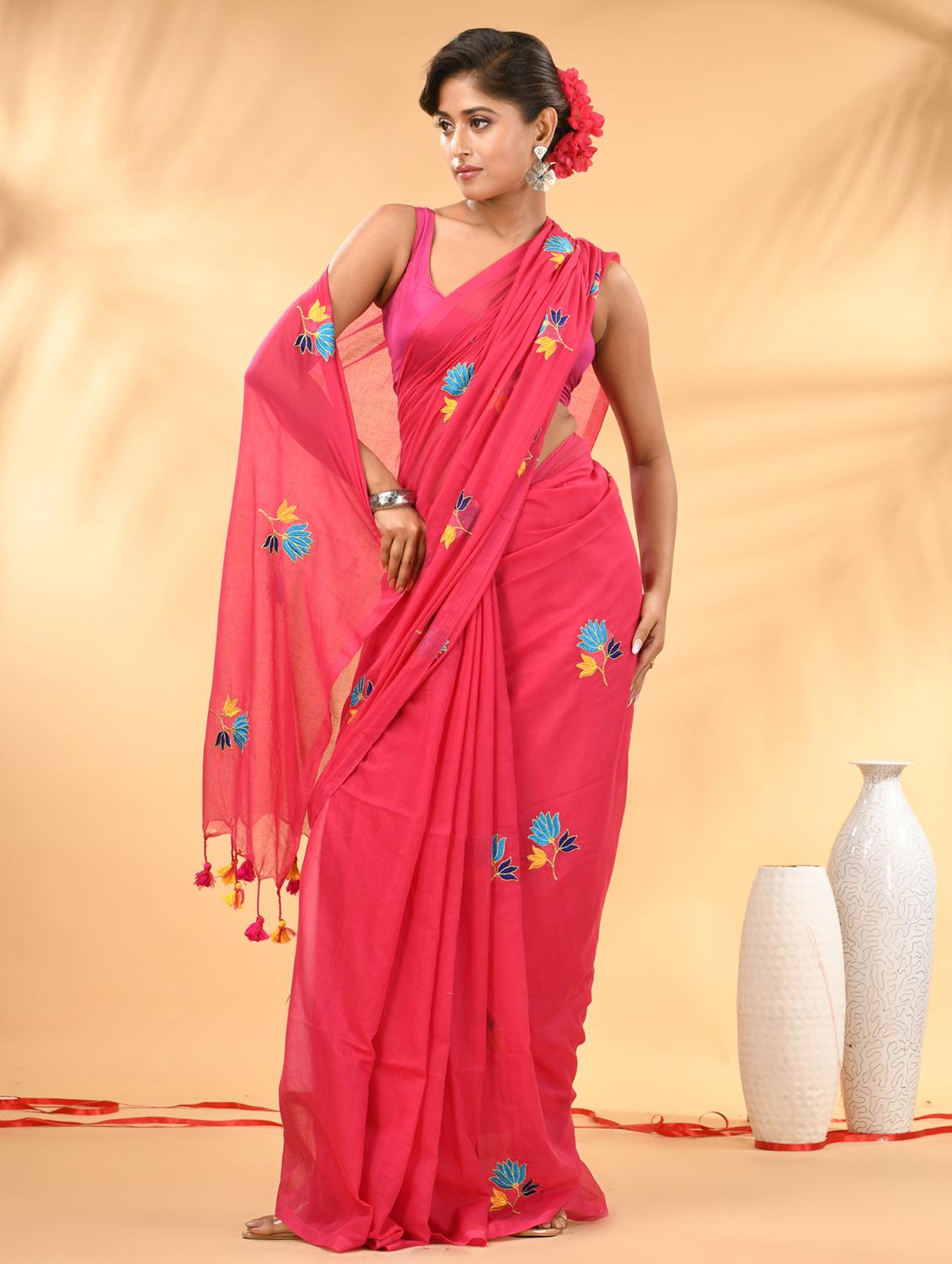 women floral embroidered handloom saree - 21987012 - Zoom Image - 0