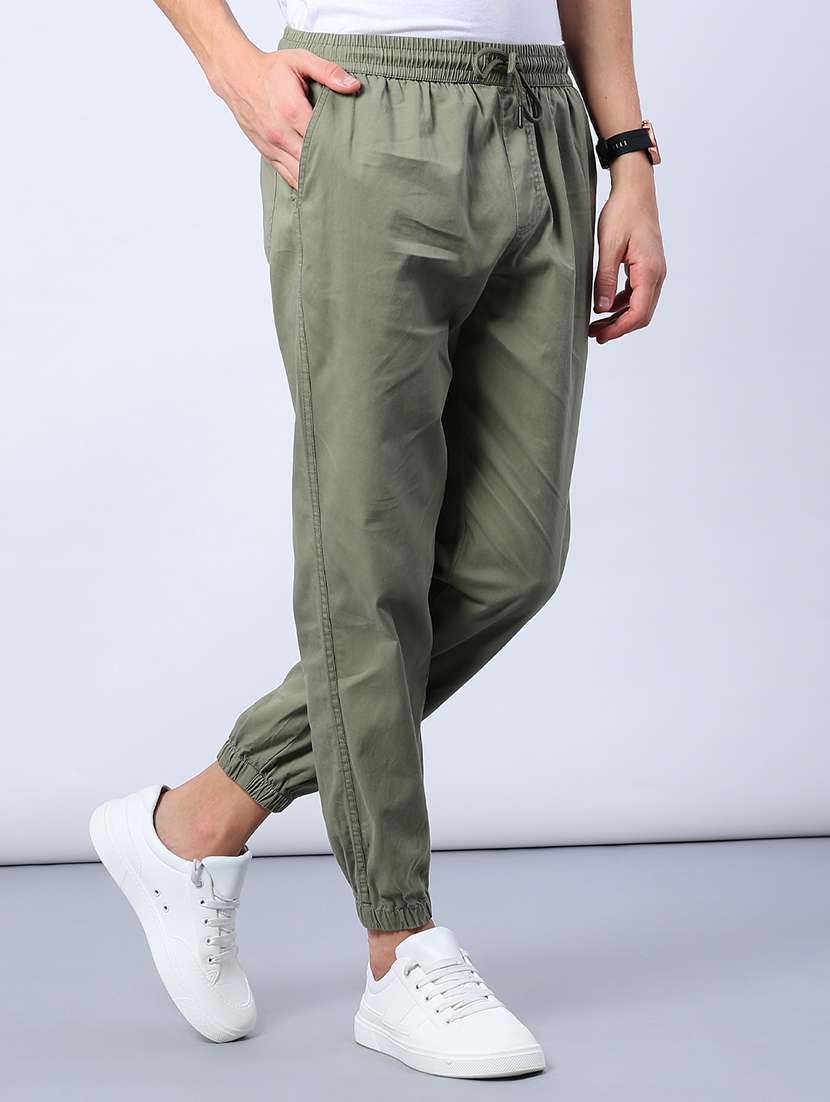 men solid mid rise jogger - 21987205 -  Standard Image - 2