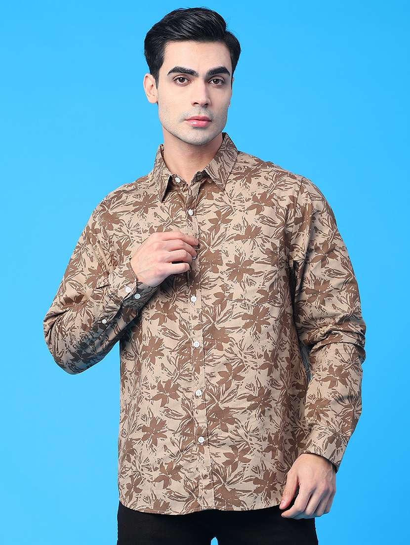 men printed long sleeve regular fit casual shirt - 21987216 -  Standard Image - 2