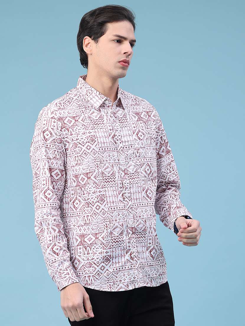 Men Printed Long Sleeve Regular Fit Casual Shirt - 21987219 -  Standard Image - 2