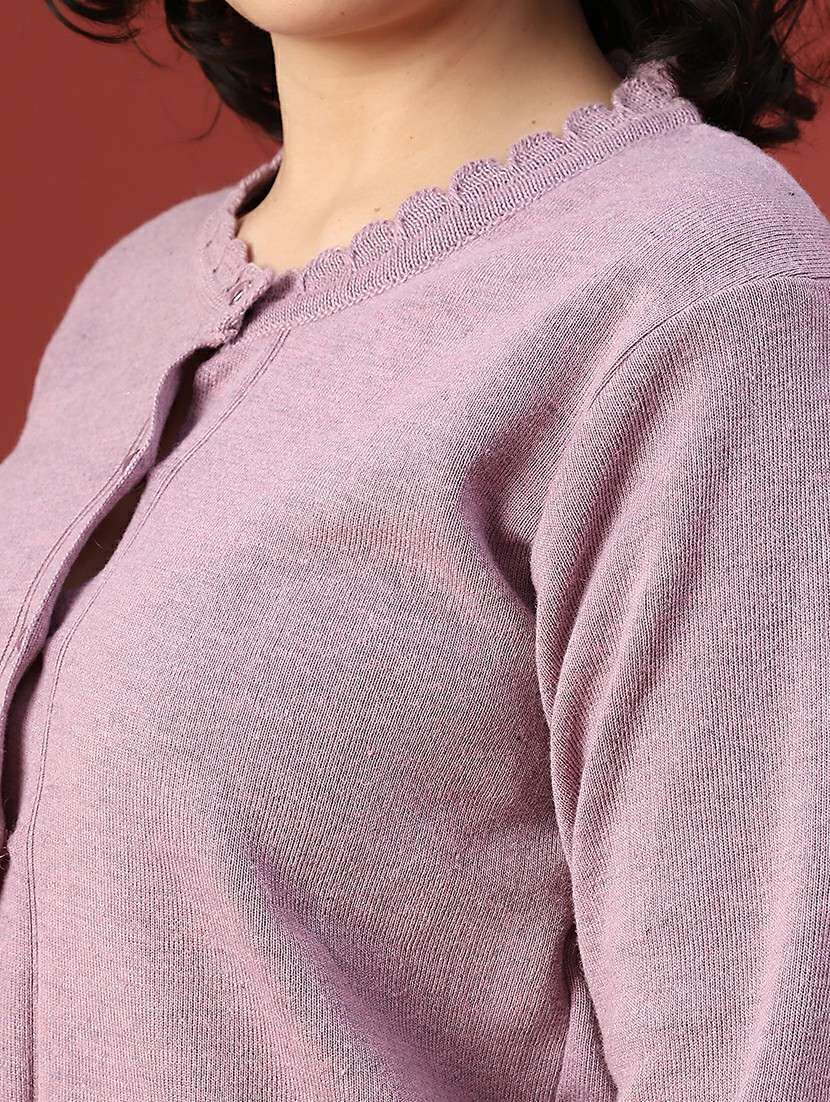 women solid long sleeve cardigan - 21987265 -  Standard Image - 2