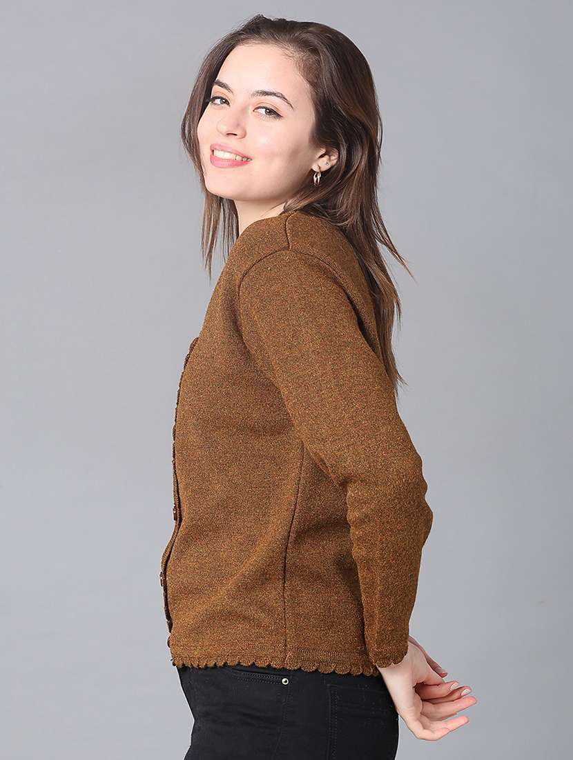 women solid long sleeve cardigan - 21987266 -  Standard Image - 2