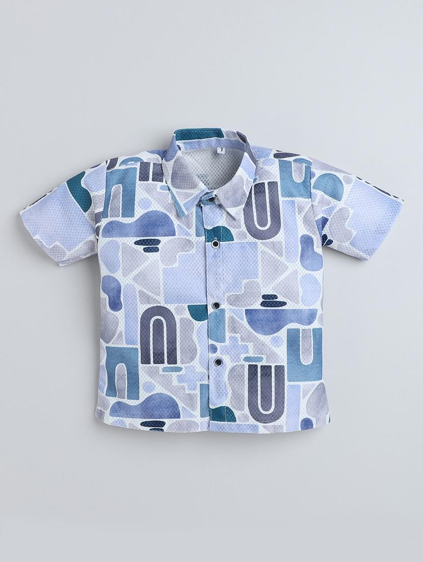 light blue cotton blend shorts set coords - 21987314 - Standard Image - 2