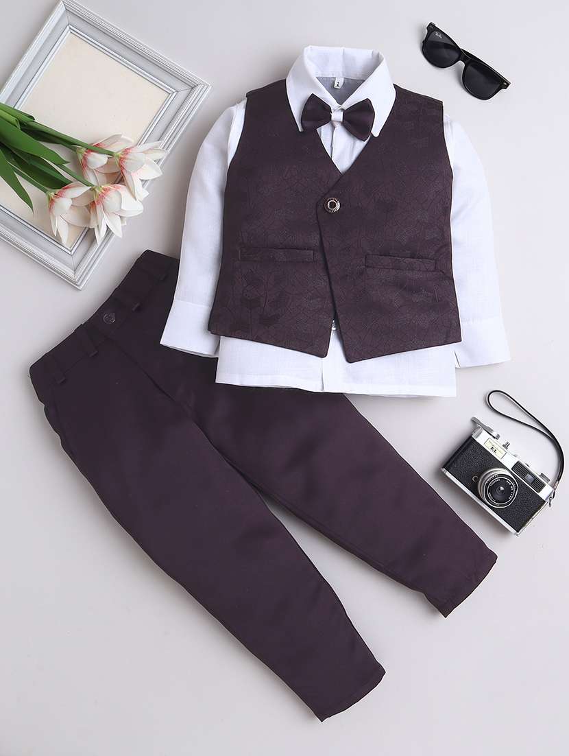 boys self designed waistcoat and trouser set