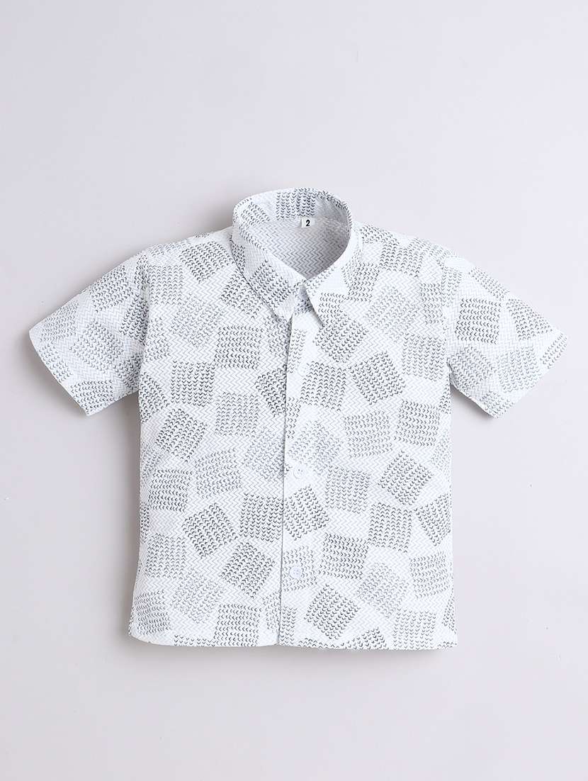 boys printed shirt and shorts set with suspender - 21987322 -  Standard Image - 2