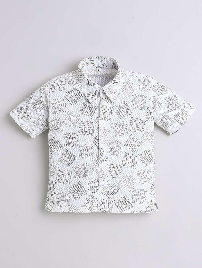 boys printed shirt and shorts set with suspender - 21987323 -  Standard Image - 2