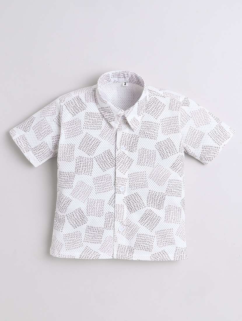 boys printed shirt and shorts set with suspender - 21987324 -  Standard Image - 2