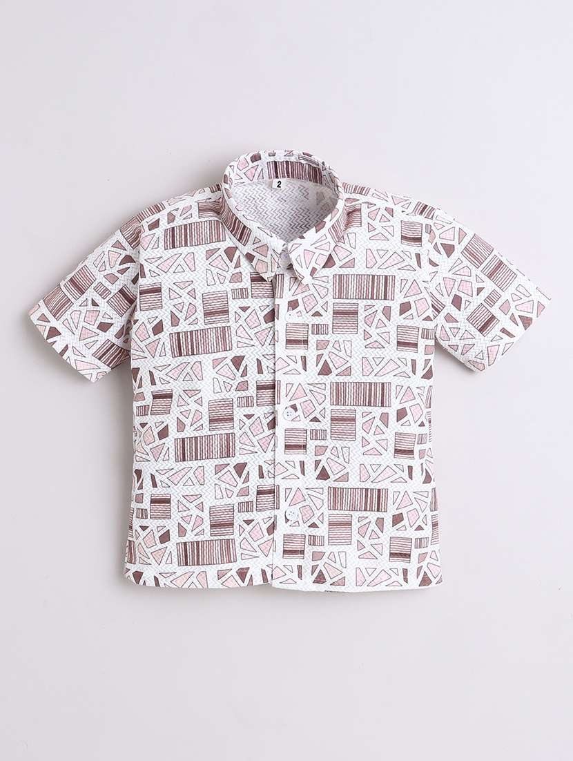 boys printed shirt and shorts set with suspender - 21987325 -  Standard Image - 2