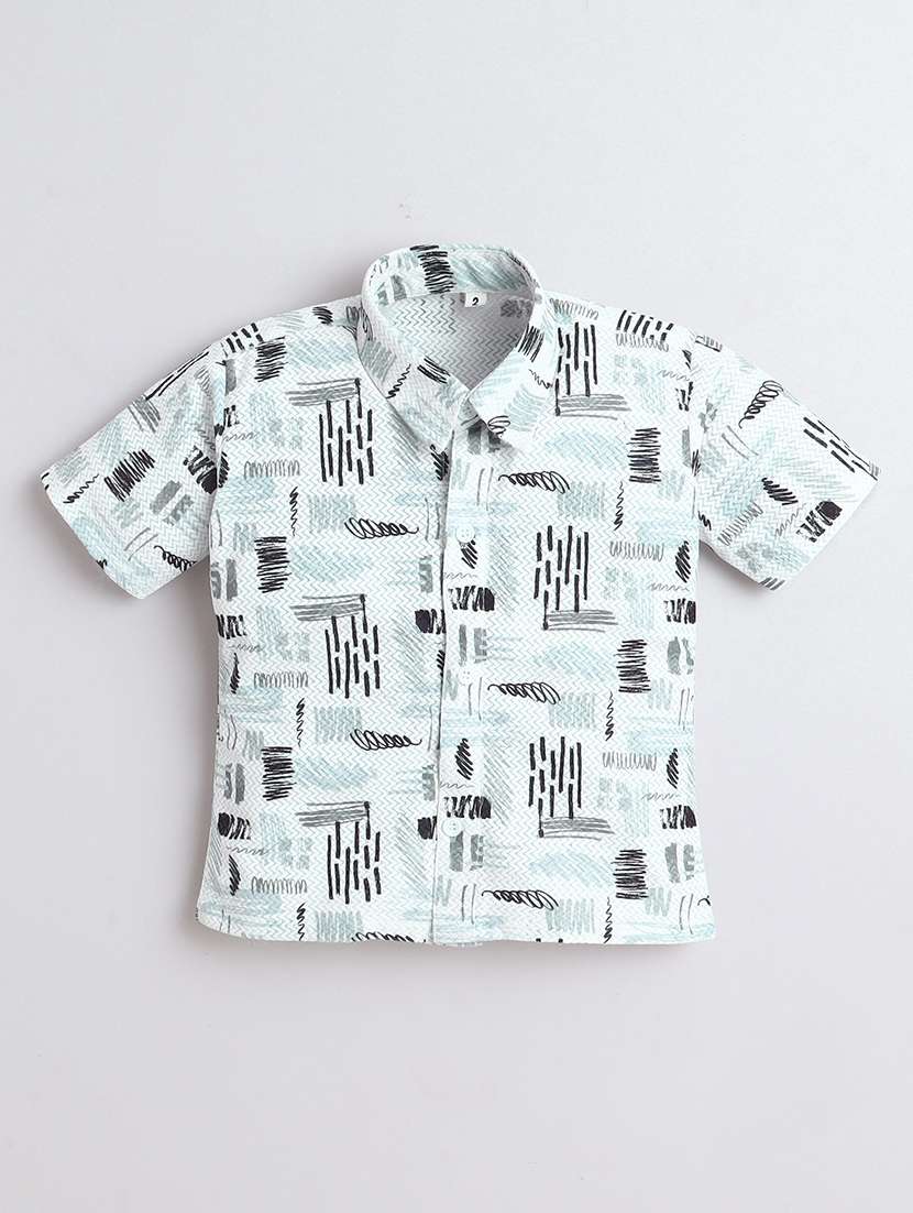 boys printed shirt and shorts set with golf cap & suspender - 21987327 -  Standard Image - 2