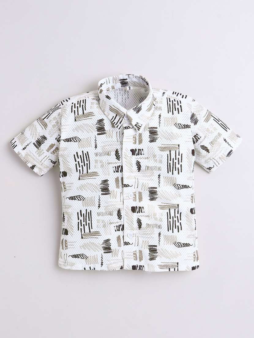 boys printed shirt and shorts set with suspender & golf cap - 21987328 -  Standard Image - 2