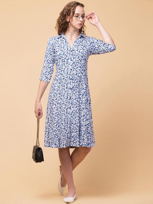 women floral print collared shirt dress - 21987330 -  Standard Image - 0