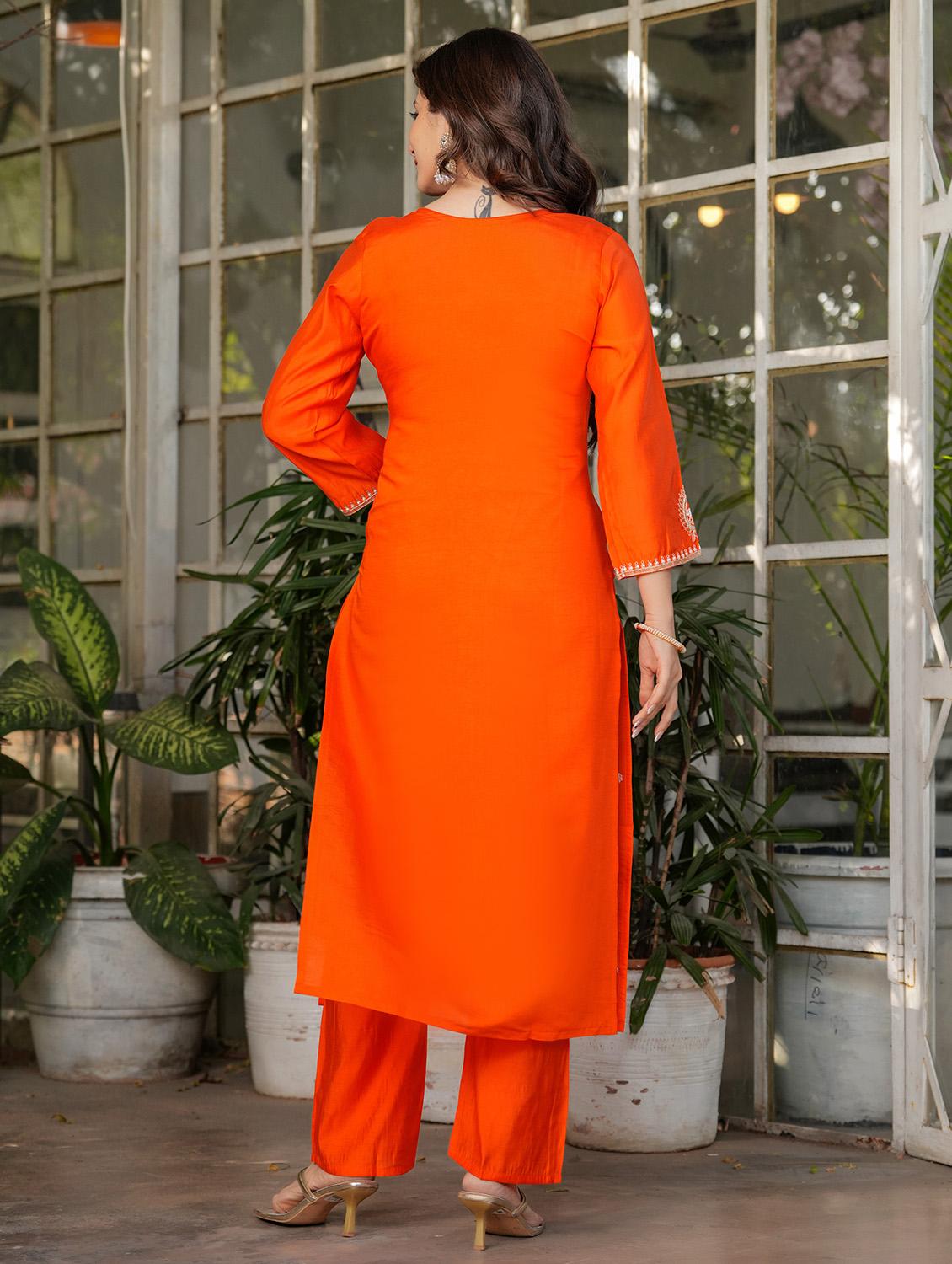 women three quarter sleeve kurta pant with dupatta set - 21987362 - Standard Image - 2