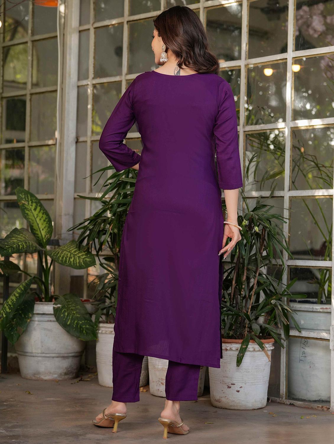women three quarter sleeve kurta pant with dupatta set - 21987367 - Standard Image - 2