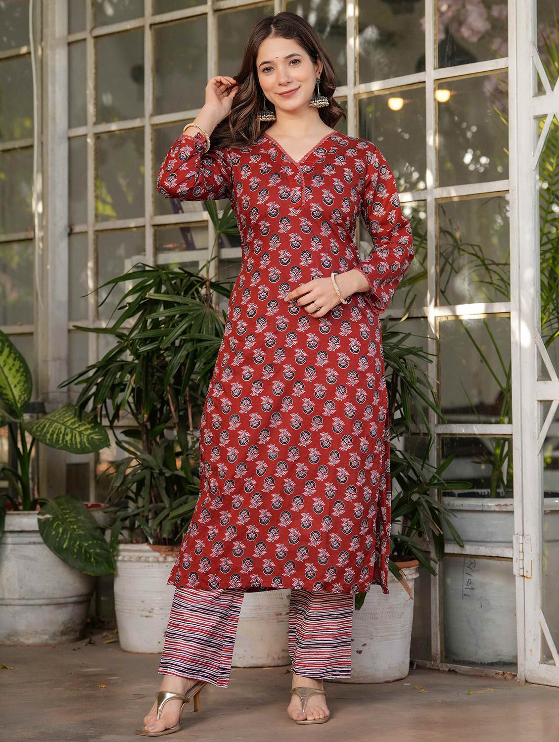 women three quarter sleeve kurta pant with dupatta set - 21987375 - Standard Image - 2