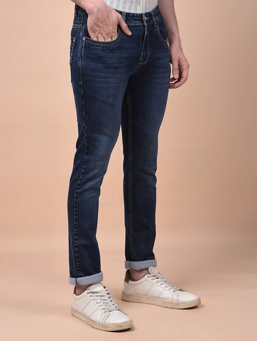 men washed mid rise full length slim fit jeans - 21987398 -  Standard Image - 2