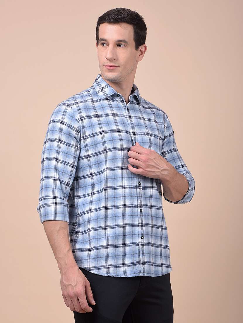 blue cotton casual shirt - 21987412 - Standard Image - 2