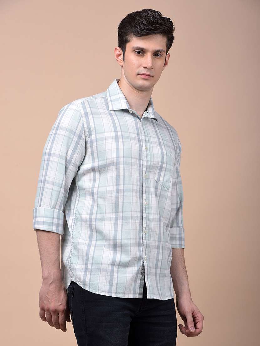 men checkered long sleeve slim fit casual shirt - 21987425 -  Standard Image - 2