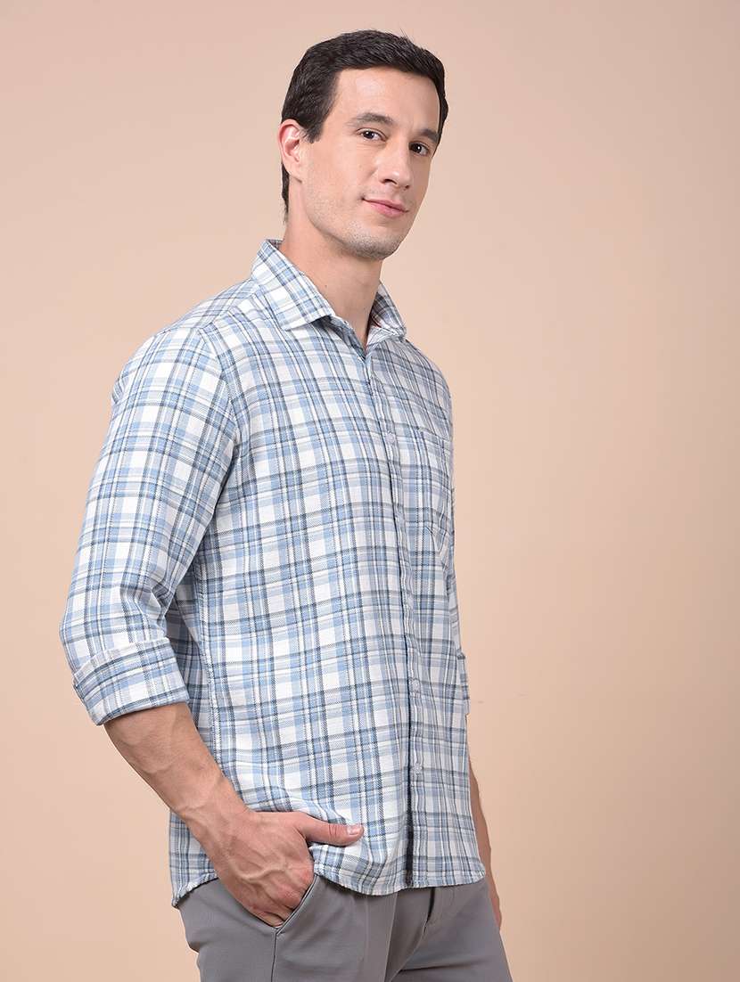men checkered long sleeve slim fit casual shirt - 21987426 -  Standard Image - 2