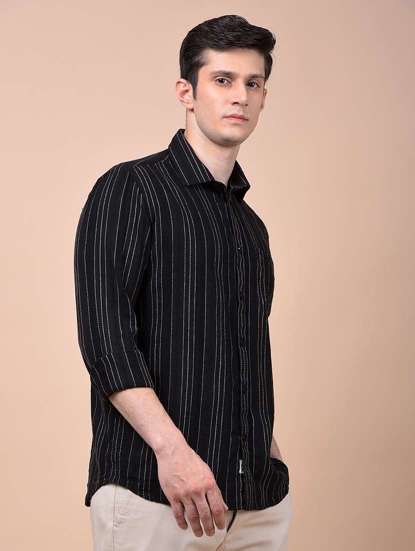 men striped long sleeve slim fit casual shirt - 21987433 -  Standard Image - 2