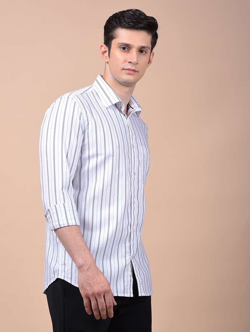 Men Striped Long Sleeve Slim Fit Casual Shirt - 21987437 -  Standard Image - 2