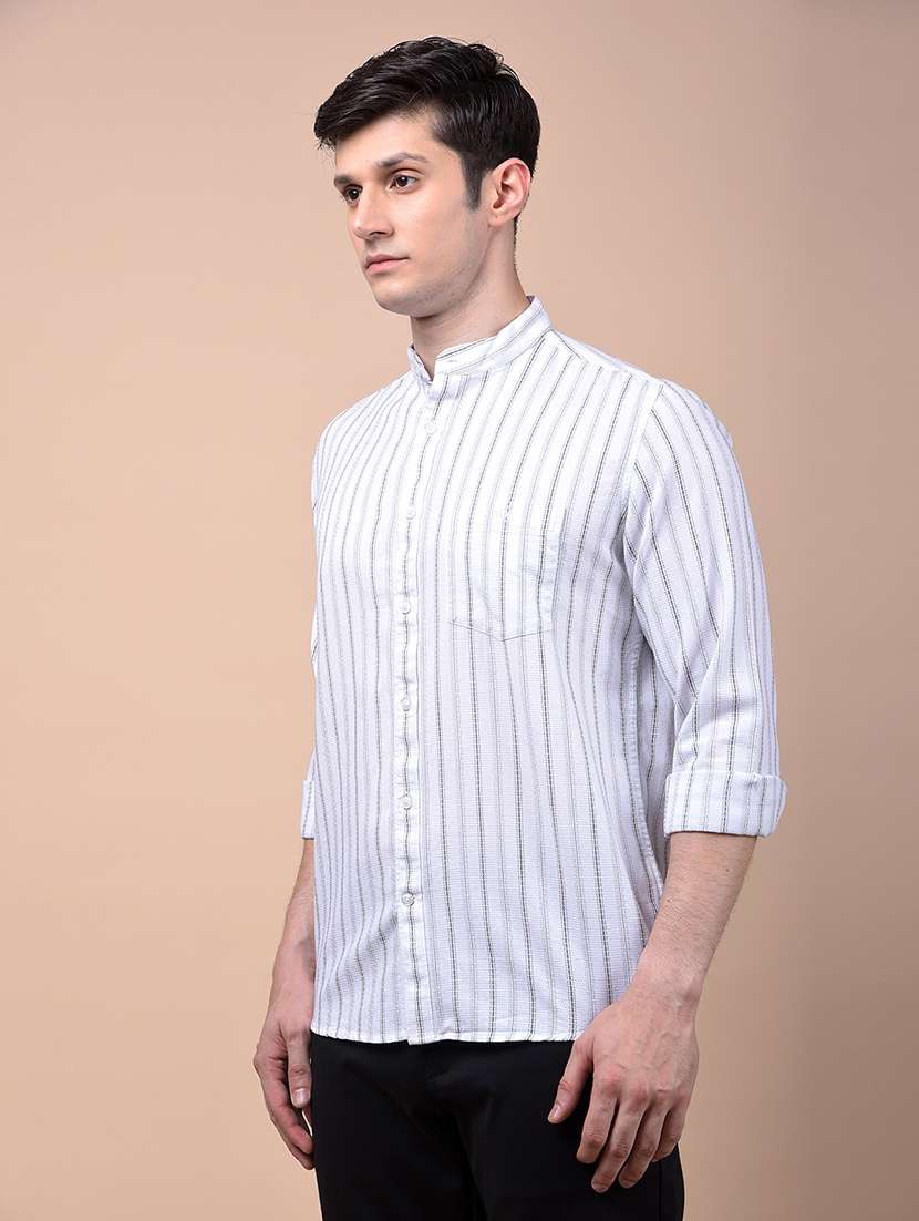 men striped long sleeve slim fit casual shirt - 21987441 - Standard Image - 2