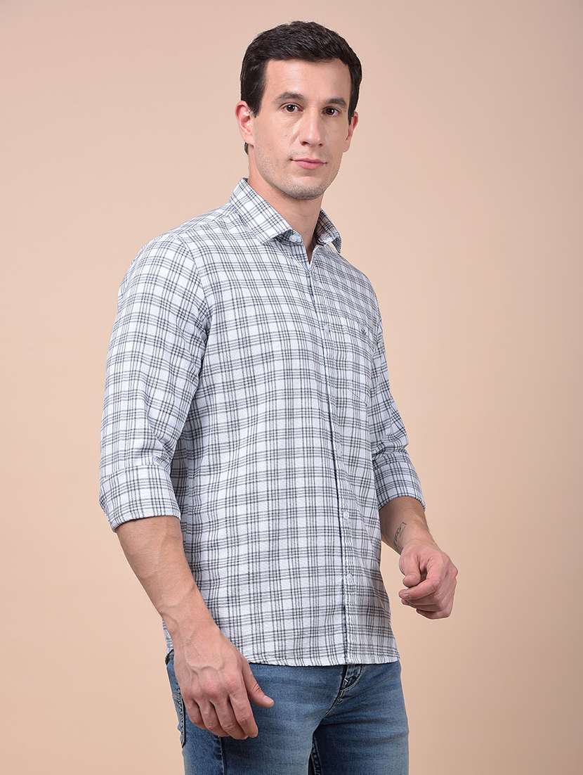 men checkered long sleeve slim fit casual shirt - 21987450 -  Standard Image - 2