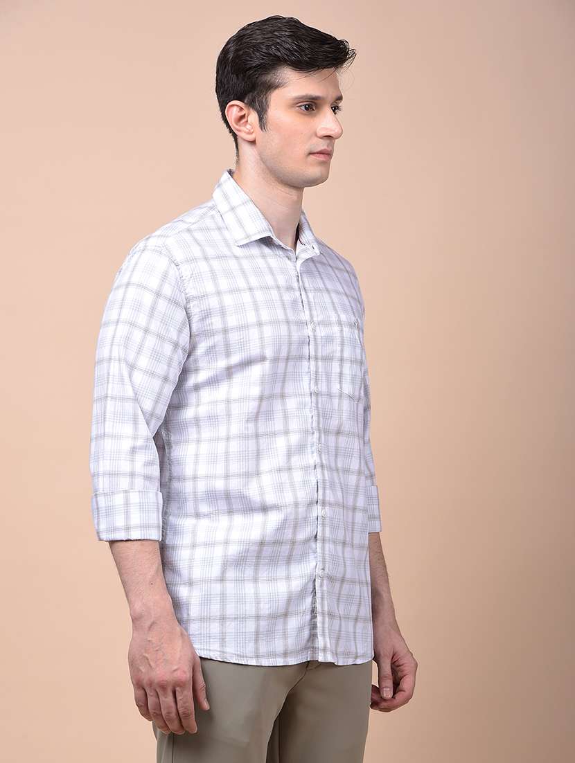 men checkered long sleeve slim fit casual shirt - 21987451 - Standard Image - 2